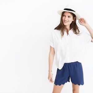 Madewell Scallop-Hem Pull-On Shorts